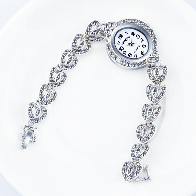 QINGXIYA T10 Waterproof Crystal Women Bracelet Watch Retro Style Love Heart Quartz Watch - Trendha