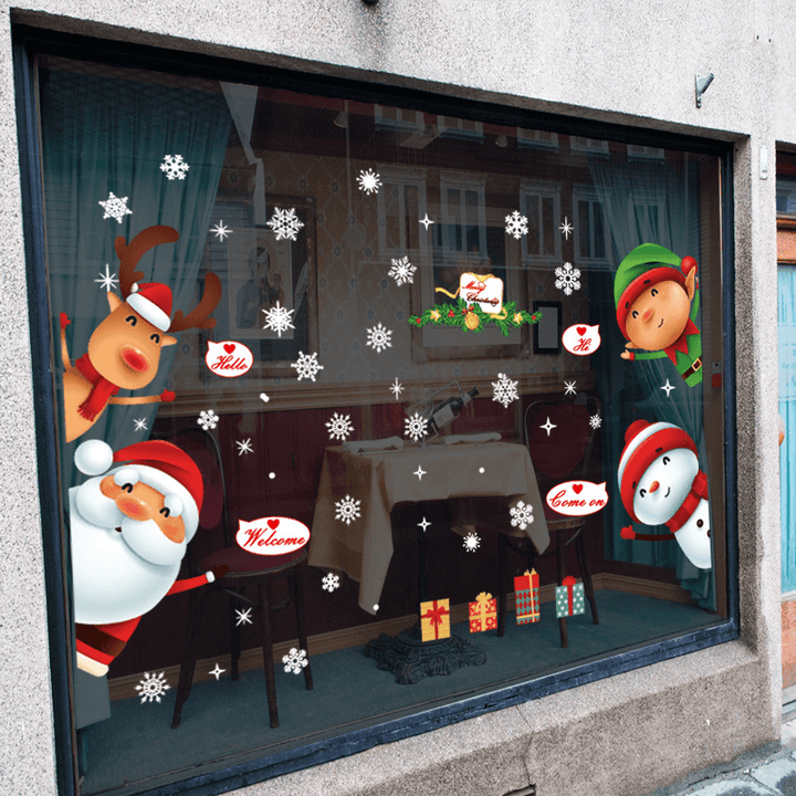 Miico SK9242 Christmas Sticker Window Door Wall Stickers Removable for Christmas Decoration - Trendha