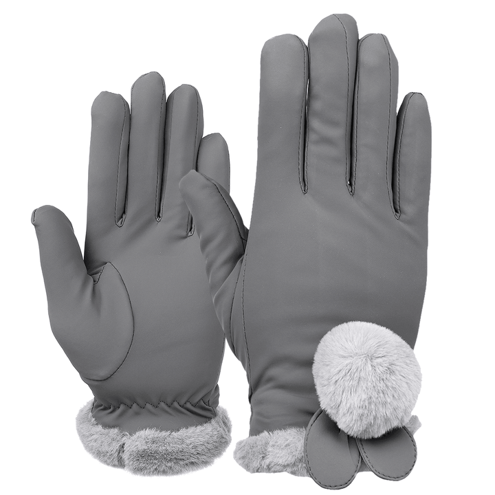 Ladies Winter Gloves Touch Screen Outdoor Sport Driving Waterproof Thermal Warm Gloves - Trendha