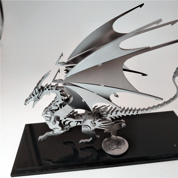Steel Warcraft DIY 3D Puzzle Dragon Toys Stainless Steel Model Building Decor 16*5.3*14Cm - Trendha