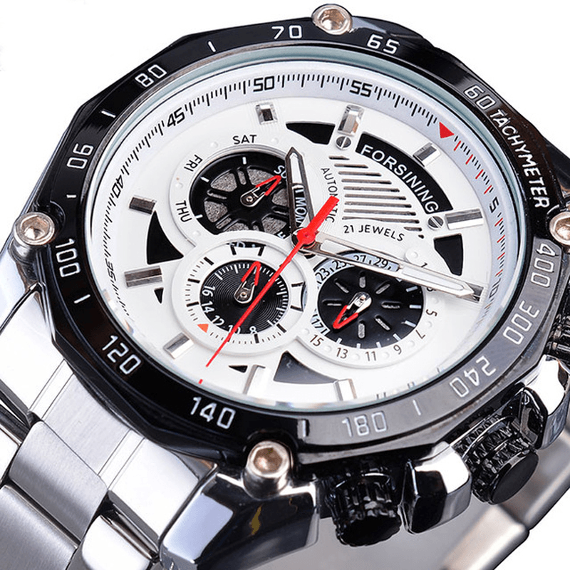 Forsining GMT1138 Fashionable Men's Mechanical Watch - Luminous, Waterproof with Date and Week Display - Trendha