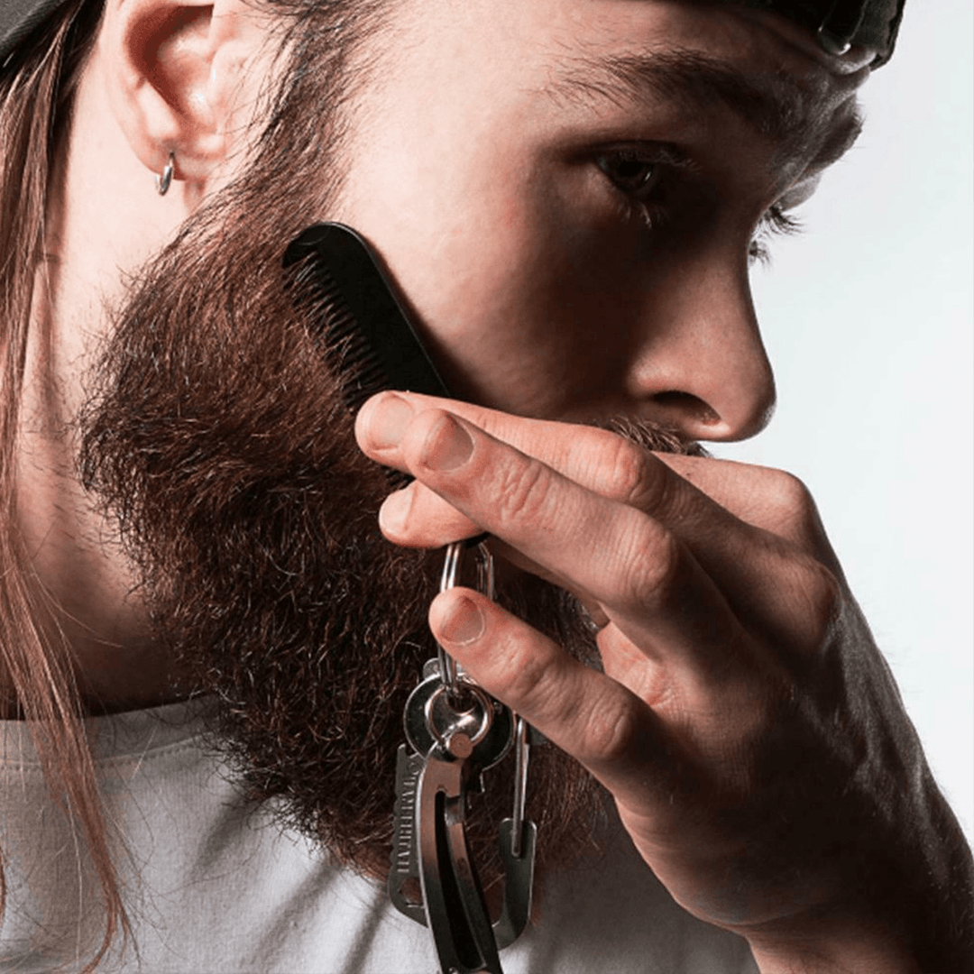 Men Oil Beard Mustache Growth Essential Oil Liquid + Beard Roller + Comb - Trendha