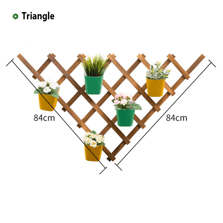 Wall Hanging Flower Pot Shelf Plant Stand Grid Back Wooden Home Garden Decorations - Trendha