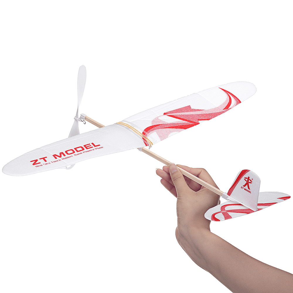 ZT Model 20Inches Assembly Elastic Rubber Band Powered DIY Foam Plane Kit Aircraft Model Educational Toy - Trendha