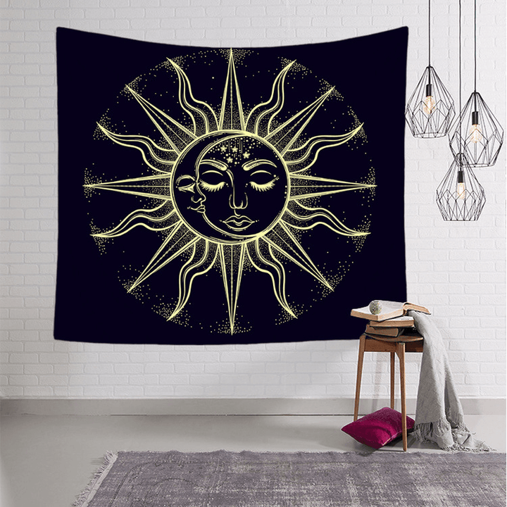 Vintage Bohemian Tarot Sun Pattern Tapestry Living Room Bedroom Wall Hanging Tapestry Art Decorations - Trendha