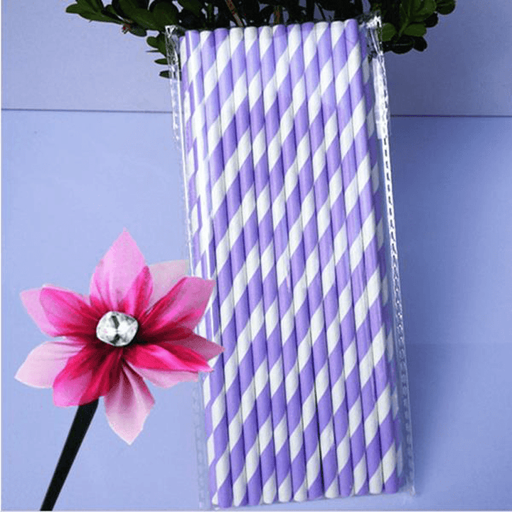 25Pcs Paper Straws for Birthday Wedding Decoration Party Straws Supply Creative Paper Drinking Straw - Trendha