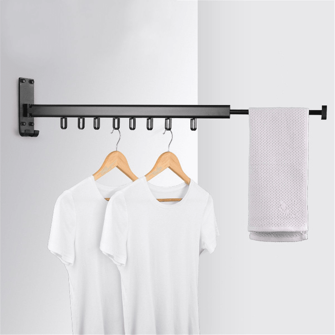 Folding Clothes Hanger Wall Mounted Telescopic Drying Rack Balcony Room Outdoor - Trendha