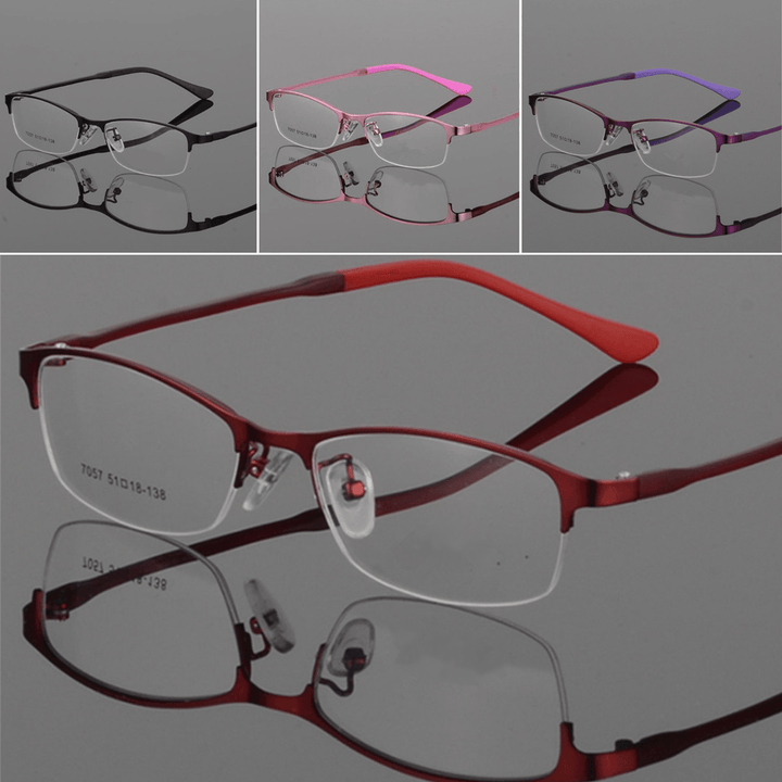 Eye Glasses Half Rimless Glasses Frame Eyeglasses Clear Lens Metal&Tr90 Optical Glasses RX Spectacles - Trendha
