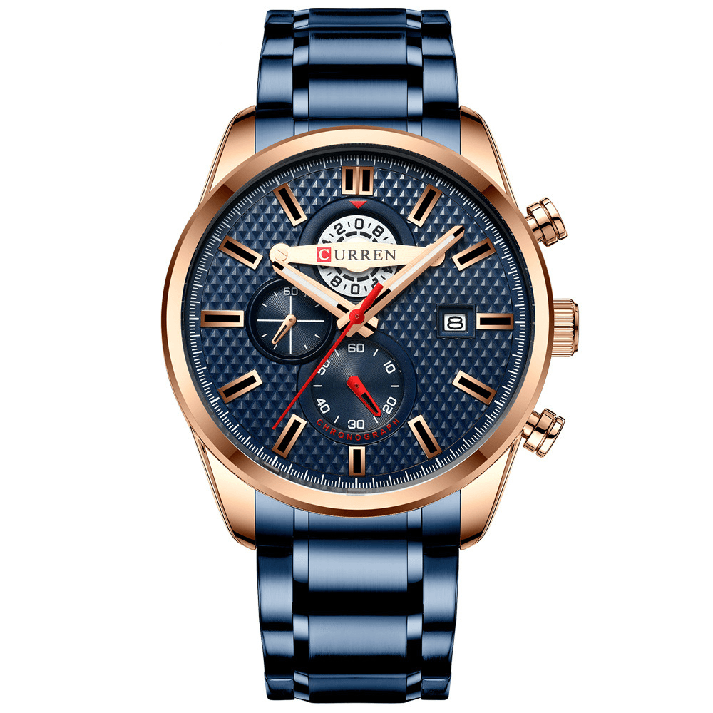 CURREN 8352 Business Style Calendar Men Wrist Watch Stainless Steel Band Quartz Watch - Trendha