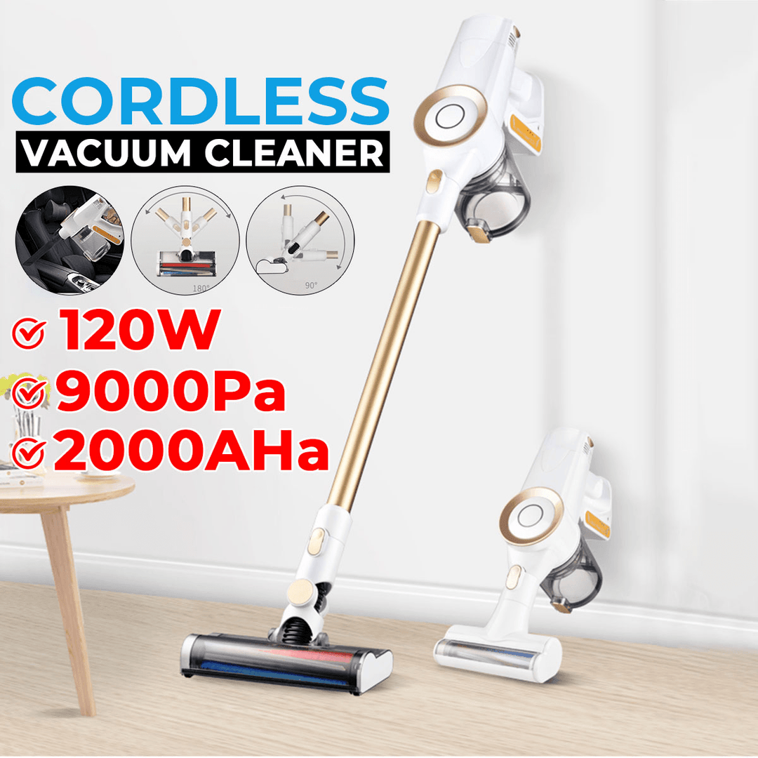 Cordless Stick Handheld Vacuum Cleaner 9000Pa Powerful Suction 2 Gear 120W Lightweight for Home Hard Floor Carpet Car Pet - Trendha