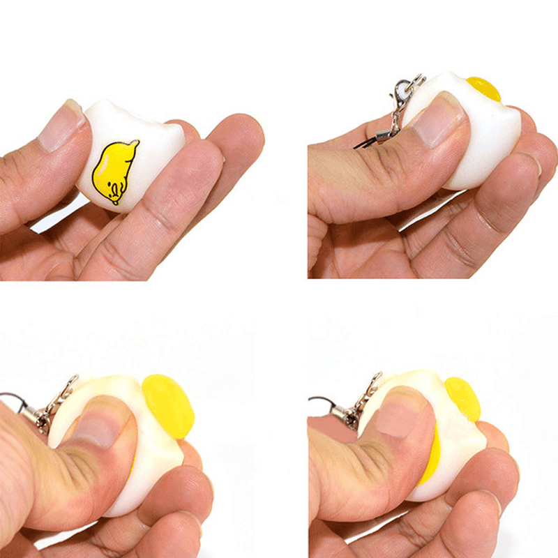 Squeeze Lazy Egg Yolk Stress Reliever Phone Bag Strap Pendent 4Cm - Trendha