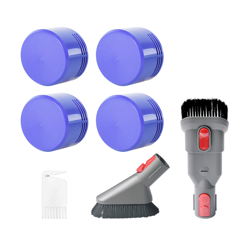 7Pcs Replacements for Dyson V7 V8 V10 Vacuum Cleaner Parts Accessories Filters*4 Brush Heads*2 Cleaning Tool*1 [Non-Original] - Trendha
