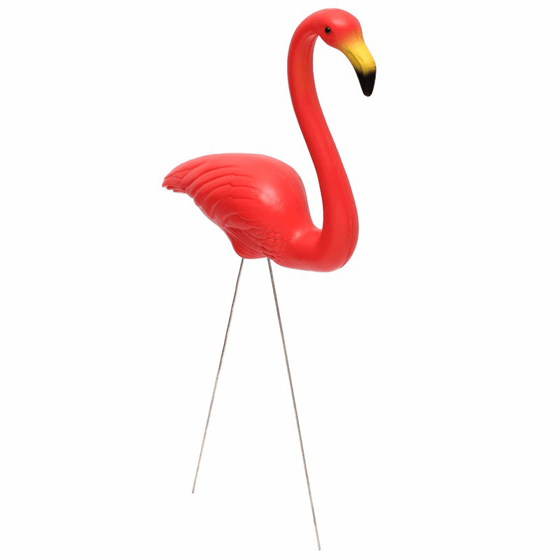 Red Plastic Flamingo Figurine Ornaments for Lawn and Garden Decoration - Pack of 2 - Trendha