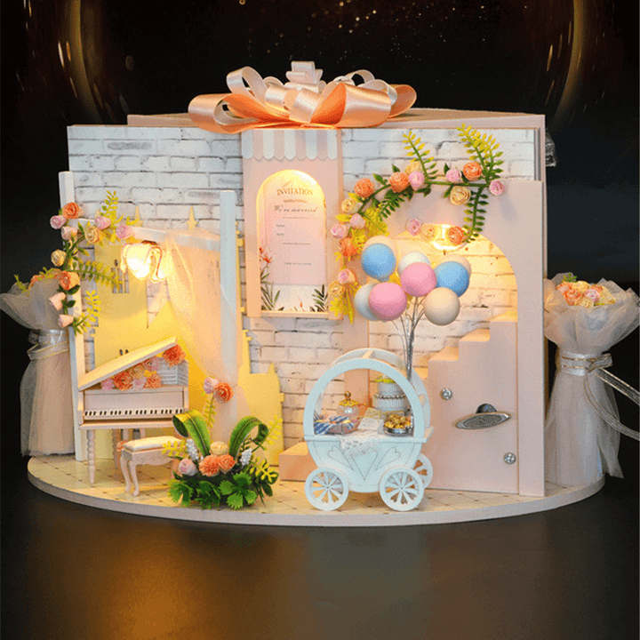 Homeda DIY Doll House Creative Valentine'S Day Birthday Gift Wedding Engagement Scene Bridal Shop Model with Furniture - Trendha