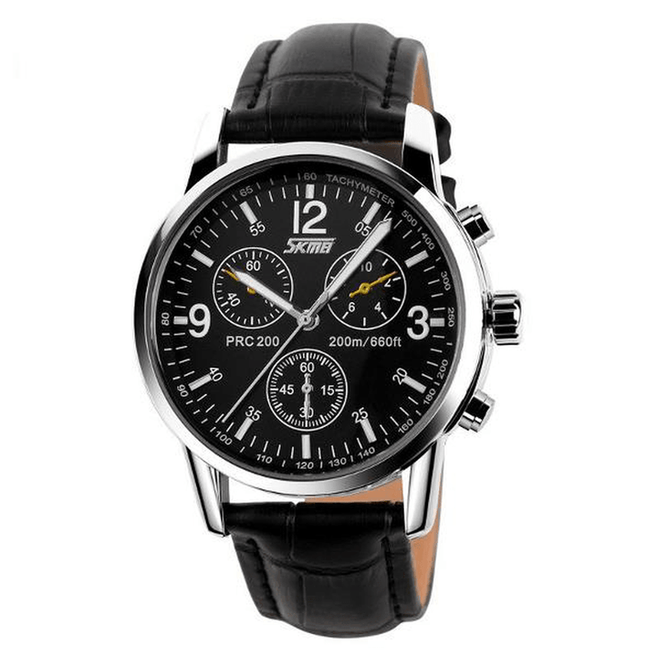 SKMEI 9070 Fashion Men Quartz Watch Casual Steel Business Wristwatch - Trendha