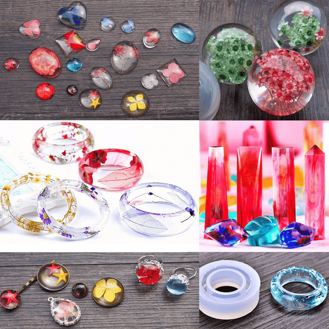 48/277Pcs Resin Casting Molds Kit Jewelry Pendant Silicone Mould Making Craft - Trendha