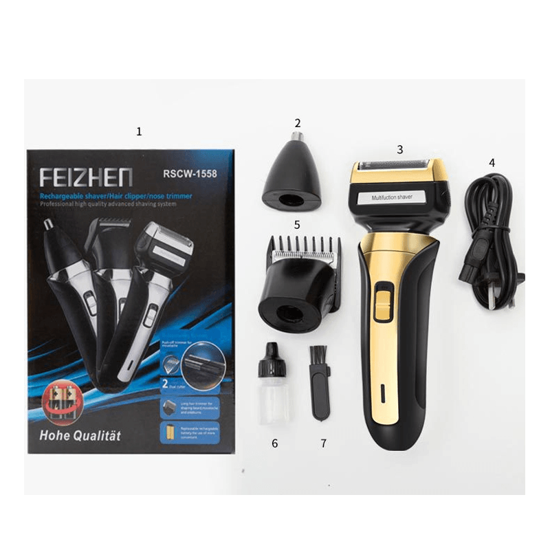 Multiused Electric Shaver Razor Cordless Beard Trimmer for Men Nose Hair Trimmer Trimmer Grooming Kit - Trendha