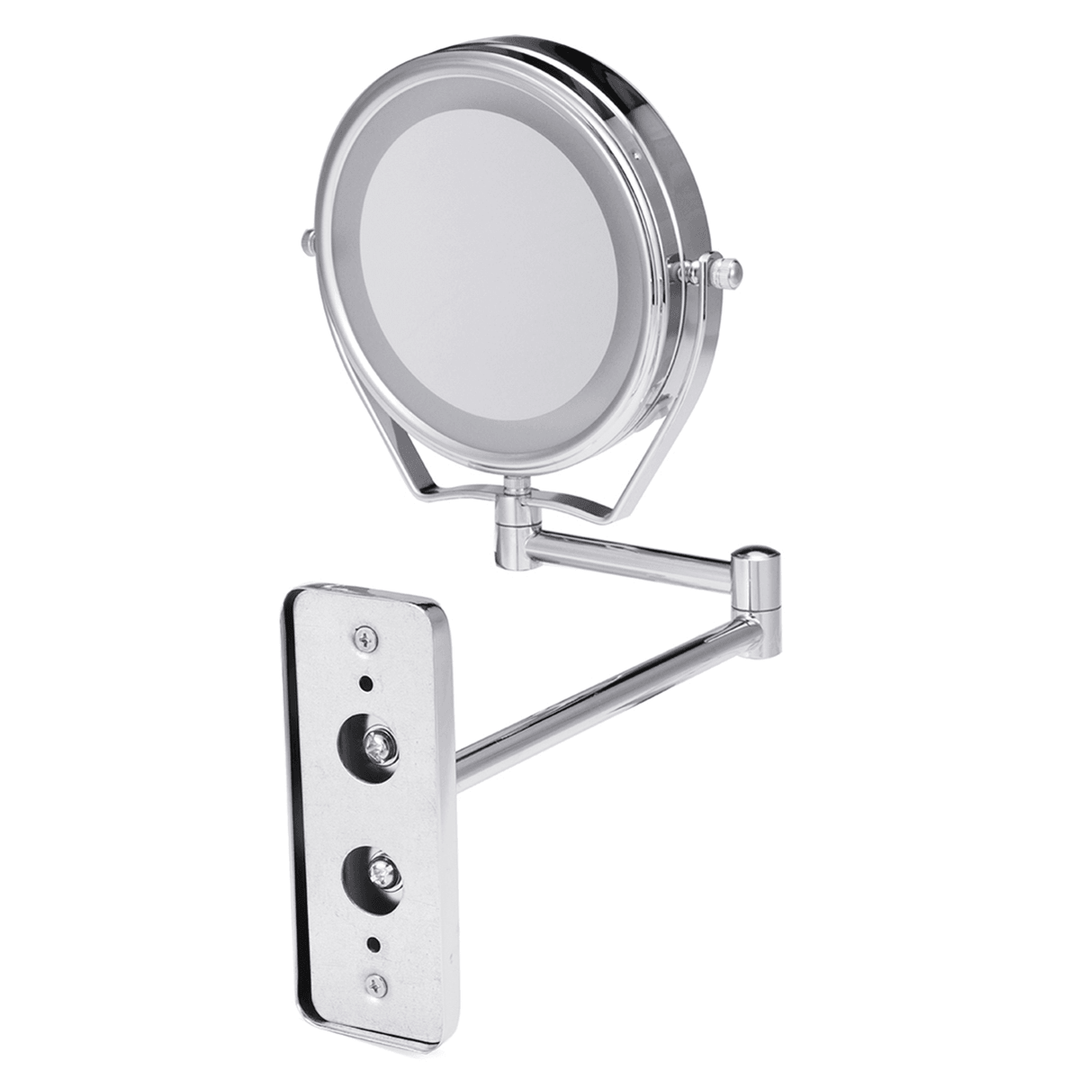 6" LED Lighted Wall Mount Bathroom Shaving Makeup Cosmetic Mirrors 7X Magnifying - Trendha