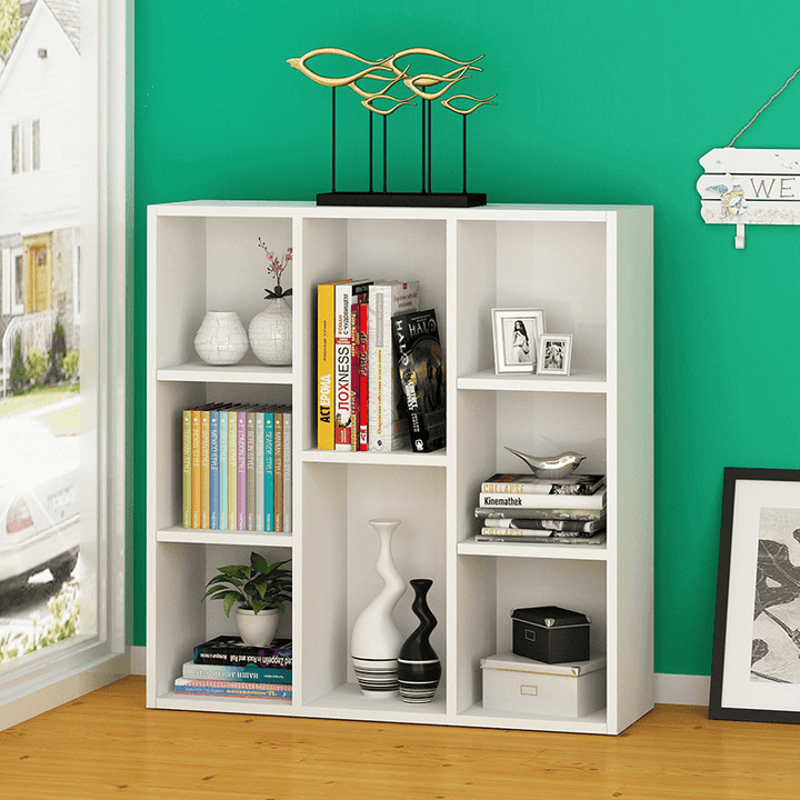 Simple Modern Bookshelf Cube Bookcase Files Storage Shelf Decoration Holder Storage Racks Shelving Unit for Home Office - Trendha
