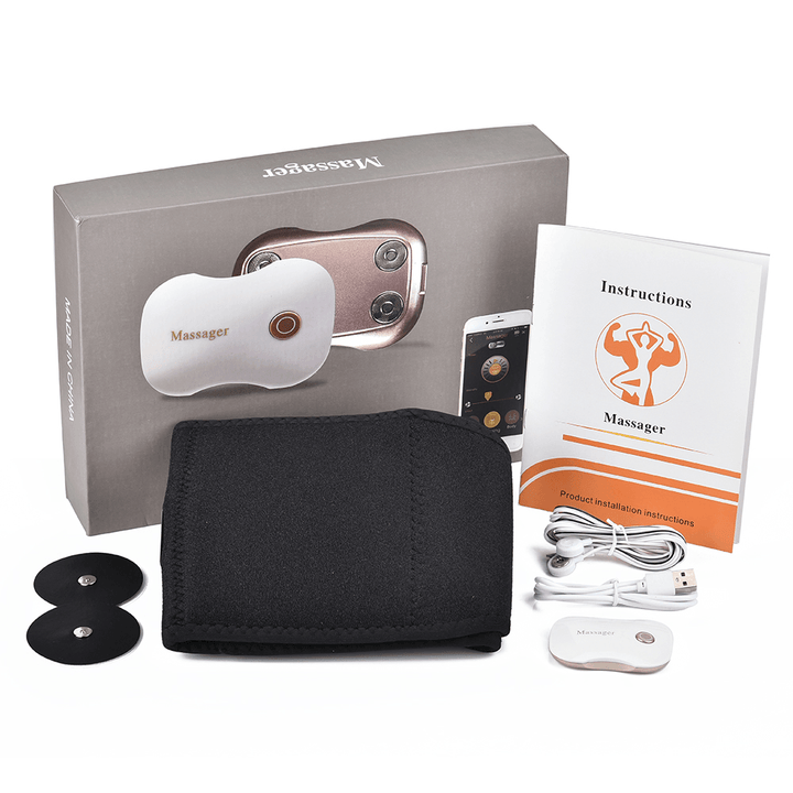 Bluetooth APP Control EMS Fitness Muscle Stimulator Belt Smart Slimming Waist Massager Fat Burning Vibration Trainer - Trendha