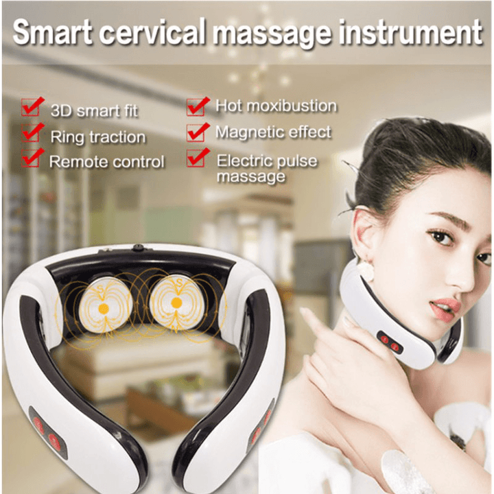 Hot Electric Cervical Neck Support Massager Body Shoulder Relax Massage Magnetic Therapy - Trendha