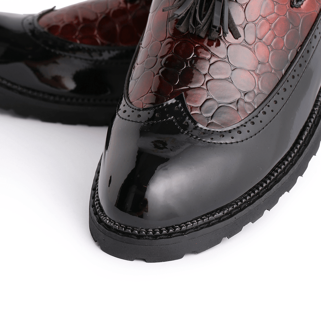 Men Genuine Leather Spicing Brogue Business Formal Oxfords - Trendha