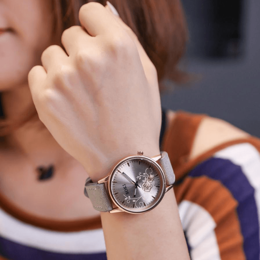 Deffrun Casual Style Women Wrist Watch Leather Watch Band Quartz Watch - Trendha