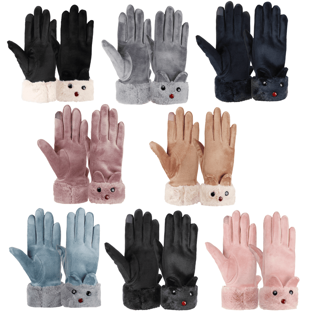 Winter Warm Women Gloves Outdoor Sport Touch Screen Windproof Full-Finger Gloves - Trendha