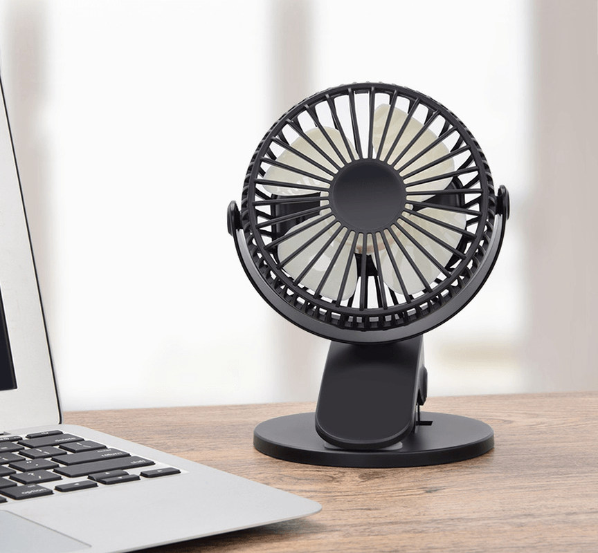 360° Rotation Mini Fan Battery Operated/Usb Rechargeable Clip on Fan for Baby Stroller/Gym/Office/Study - Trendha