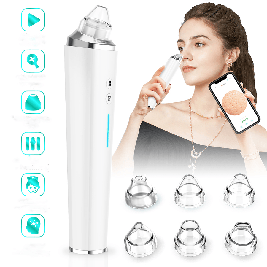 H100 Face Visual Acne Remover Blackhead 5MP Wifi Camera Vacuum Suction Pore Cleaner Face Deep Nose Cleasning Beauty Skin Care Tool - Trendha