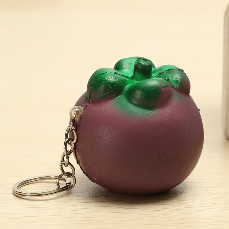 Squishy Mangosteen Tropical Fruit Squishy 5.5*5Cm Key Chain Phone Bag Strap Pendant Decor Gift - Trendha