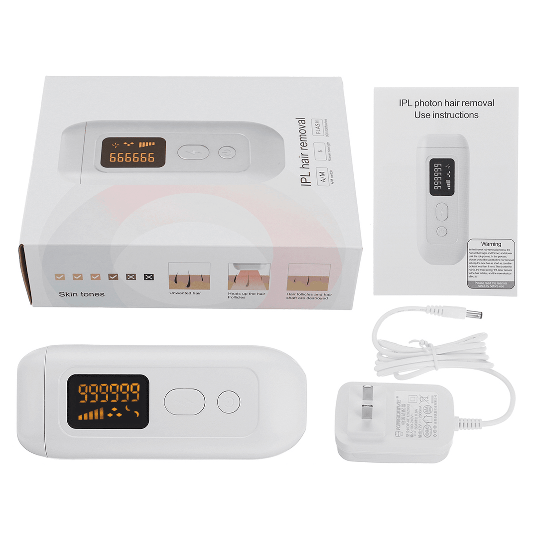 999,999 Flashes 5 Levels IPL Laser Hair Removal Device Permanent Painless Epilator - Trendha