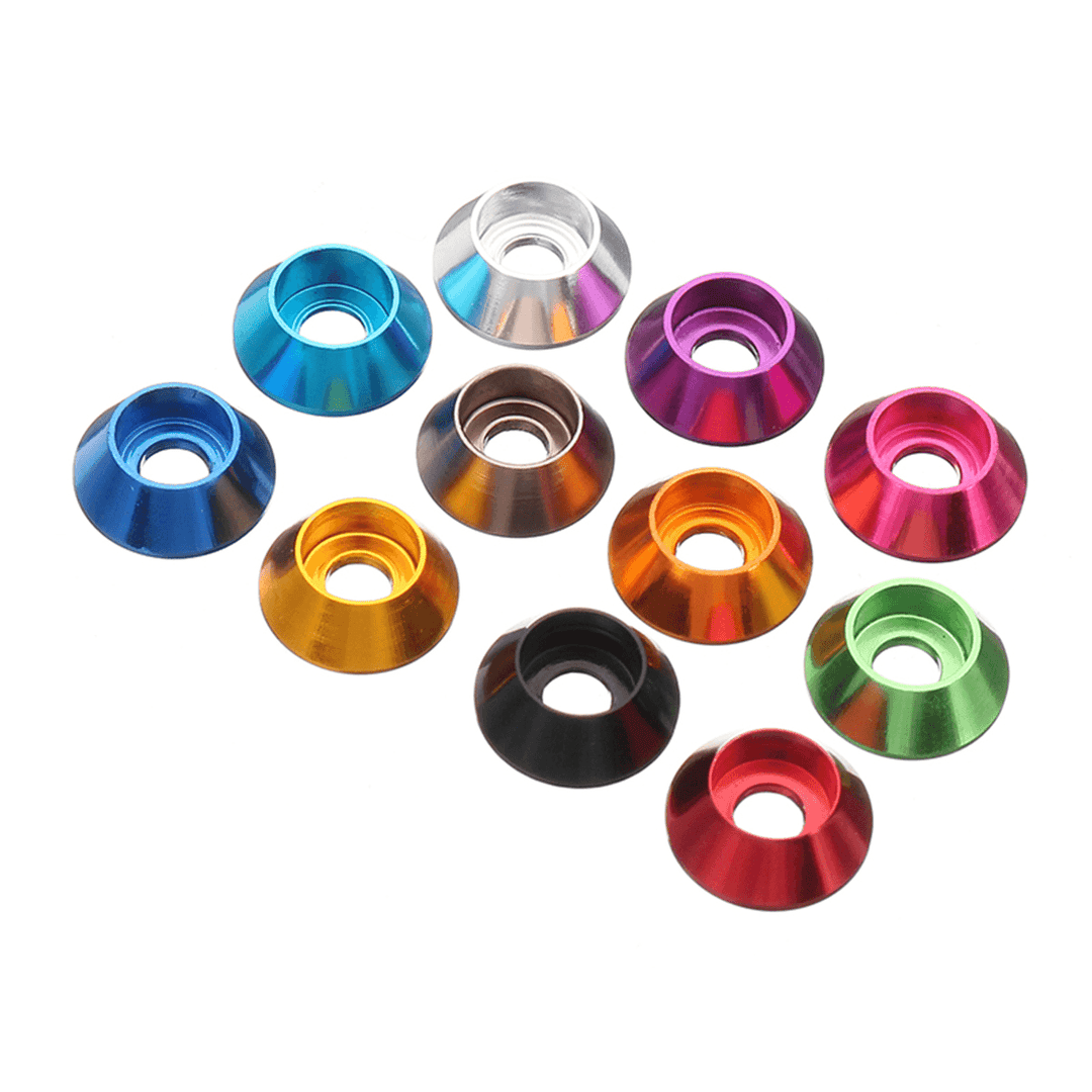 Suleve™ M6AN1 10Pcs M6 Cup Head Hex Screw Gasket Washer Nuts Aluminum Alloy Multicolor - Trendha