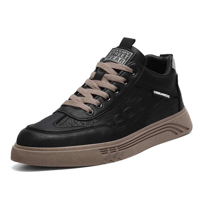Men Microfiber Leather Breathable Non-Slip Daily Casual Court Shoes - Trendha