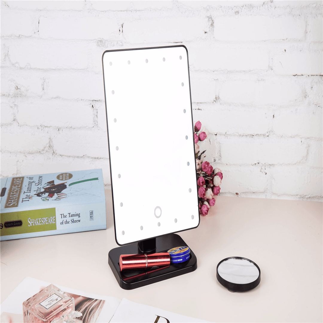 Makeup Mirrors,Charminer 20 Leds Touch Screen Light Illuminated Cosmetic Desktop Vanity Mirror with Removable 10X Magnifying Spot Mirrors(Batteries Not Included) - Trendha