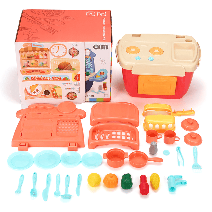 22/26 Pcs Simulation Mini Kitchen Cooking Play Fun Educational Toy Set with Realistic Lighting and Sound Effects for Kids Gift - Trendha