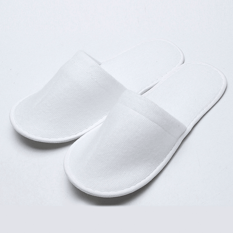 1Pair Closed Toe White Disposable Hotel Slippers SPA Slippers - Trendha