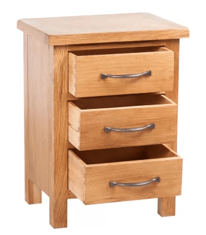Solid Oak Wood Nightstand with 3 Storage Drawers Living Room Bedroom Stand Brown 15.7"X11.8"X21.3" - Trendha