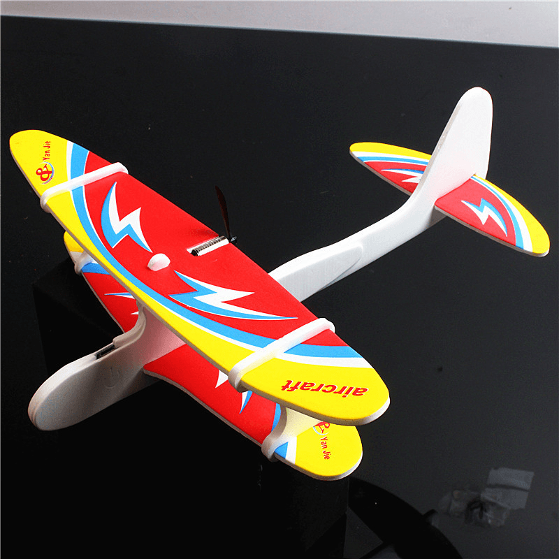 Electric DIY Assembly Foam Hand Throw Airplane Model USB Rechargeable Slewing Airplane Outdoor Toy for Kids Gift - Trendha