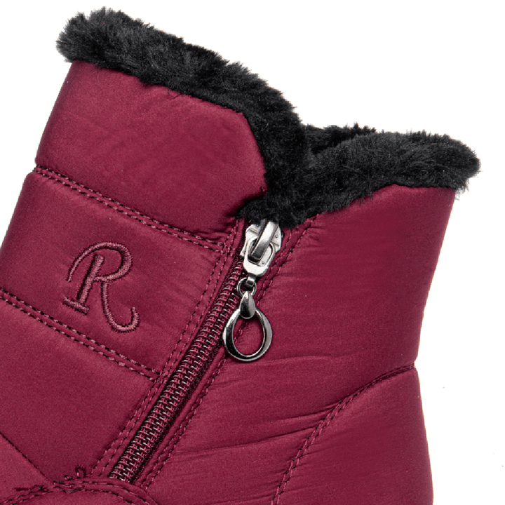 Plus Size Women Comfy Waterproof Slip Resistant Side Zipper Short Snow Boots - Trendha