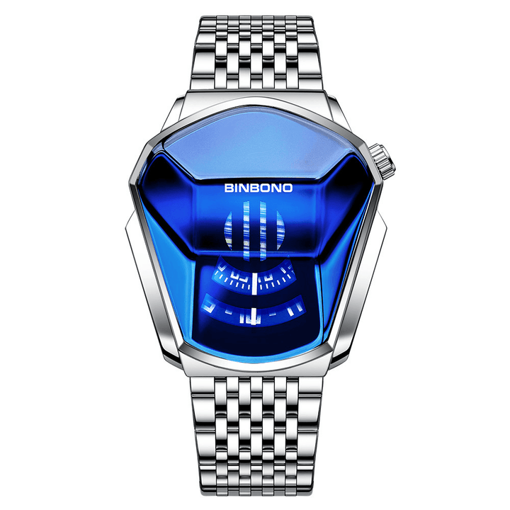 Stylish and Waterproof Men's Quartz Watch with Rhombus Science Fiction Dial for Business - Trendha