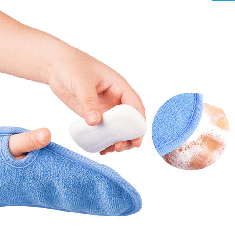 1PC Rub Bath Towel Gloves Exfoliating Double-Sided Rubbing Bathroom Shower Tool - Trendha