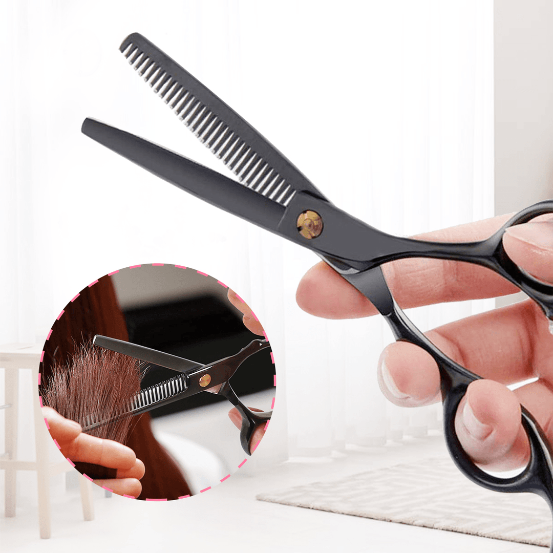 6-Inch Barber Scissors Set Scissors Flat Shears Tooth Scissors Bangs Scissors Set - Trendha
