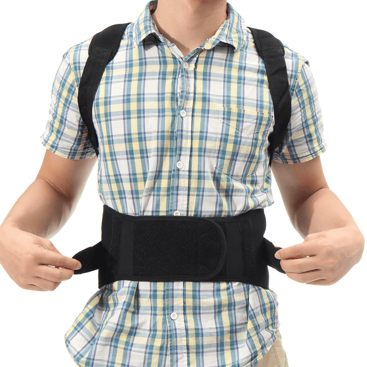 Adjustable Hunchbacked Posture Corrector Lumbar Back Magnets Support Brace Shoulder Band Belt - Trendha
