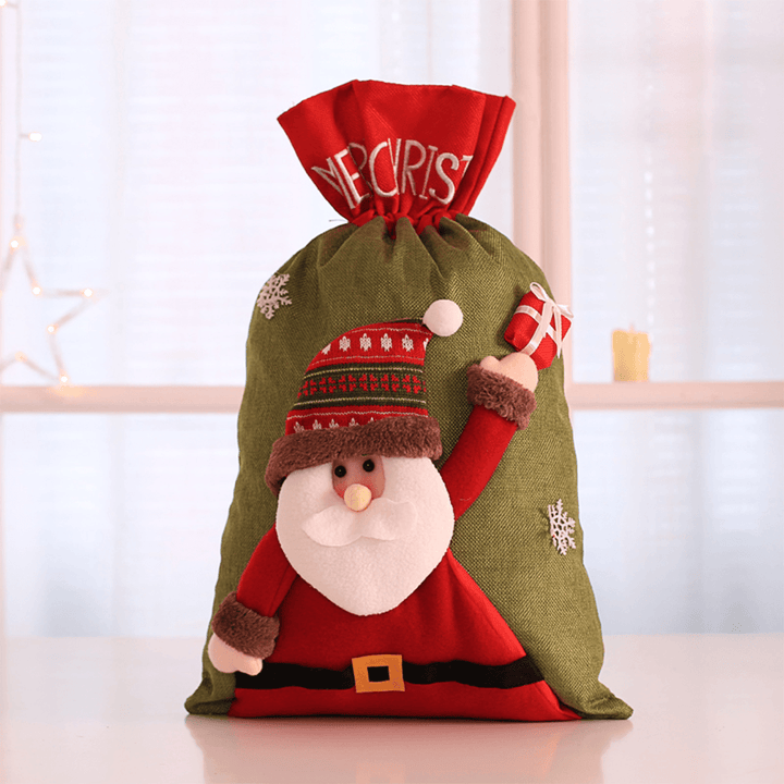 Large Christmas Santa Claus Sack Snowman Children Christmas Gifts Candy Stocking Bag - Trendha