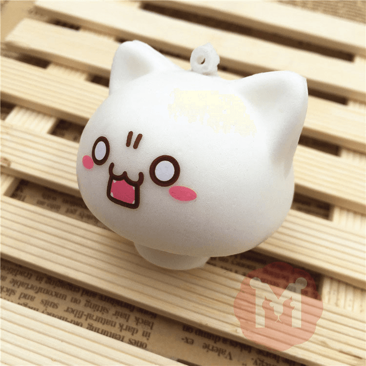 Squishy Toys Mushroom Cat Kawaii Cartoon Cute Face Decor Bag Cell Phone Straps - Trendha