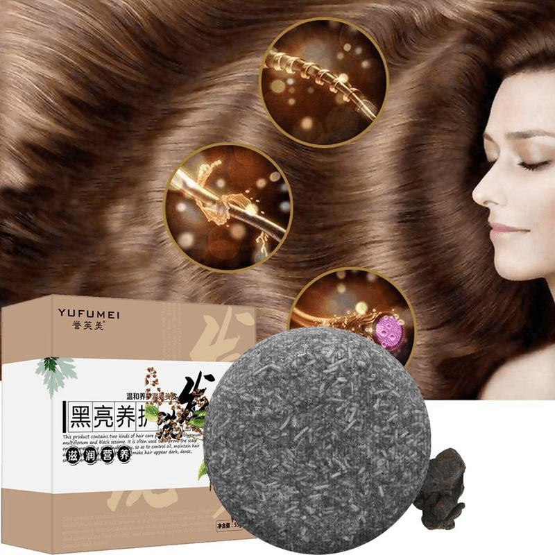 Herbal Polygonum Essence Hair Darkening Shampoo Bar Soap Natural Mild Formula Hair Shampoo Gray Hair Reverse Hair Cleansing Soap - Trendha