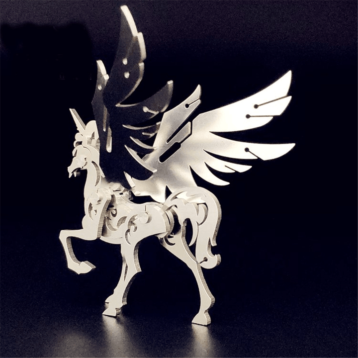 Steel Warcraft 3D Puzzle DIY Assembly Unicorn Toys DIY Stainless Steel Model Building Decor 6*4.4*6.2Cm - Trendha