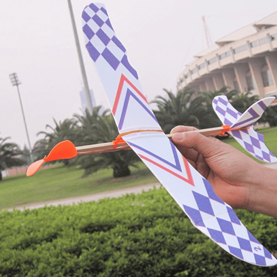 Elastic Rubber Band Powered DIY Foam Plane Kit Aircraft Model Educational Toy - Trendha