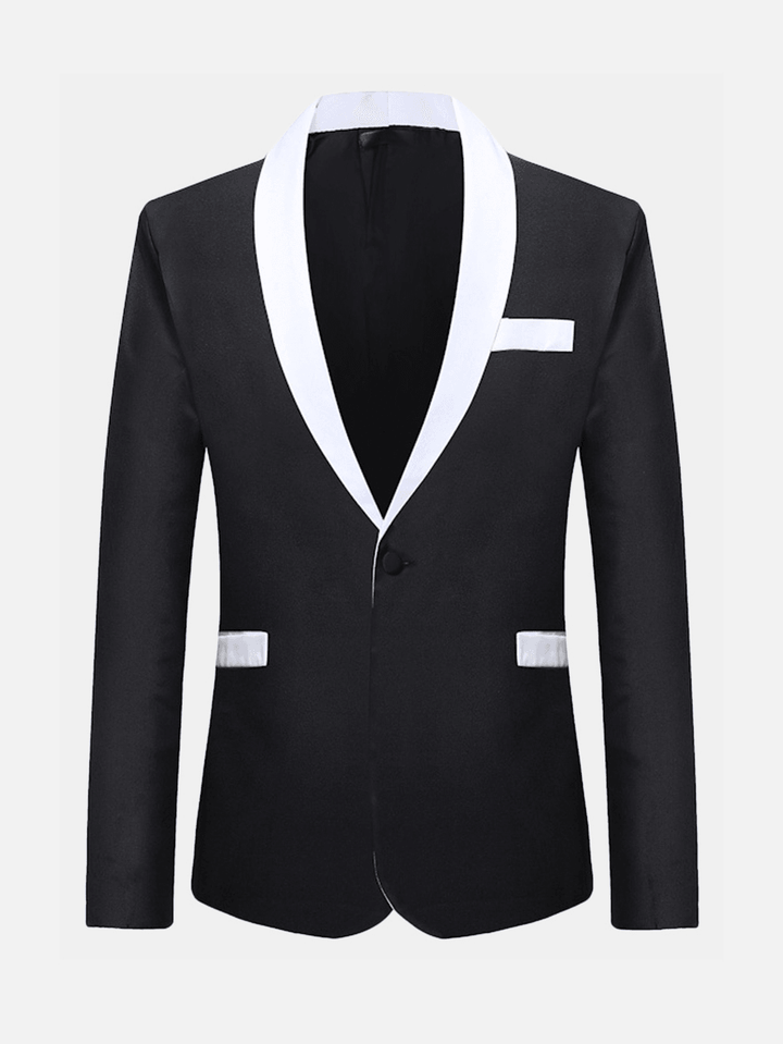 Mens Business Formal Contrast Color Slim Fit Blazer Suits - Trendha